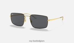 rb3669 gepolijst zwart op goud/grijs XX46DZ788 Heren Ray-Ban zonnebril