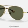 rb3675 gepolijst goud/groen XX46DZ1286 Heren Ray-Ban zonnebril
