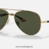 rb3675 gepolijst goud/groen XX46DZ1290 Heren Ray-Ban zonnebril