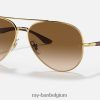 rb3675 gepolijst goud/lichtbruin XX46DZ1284 Heren Ray-Ban zonnebril