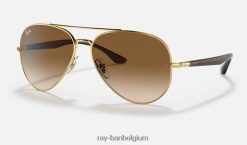 rb3675 gepolijst goud/lichtbruin XX46DZ1284 Heren Ray-Ban zonnebril