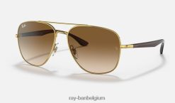rb3683 gepolijst goud/bruin XX46DZ1306 Heren Ray-Ban zonnebril