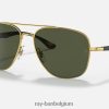 rb3683 gepolijst goud/groen XX46DZ1307 Heren Ray-Ban zonnebril