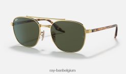 rb3688 gepolijst goud/groen XX46DZ456 Heren Ray-Ban zonnebril