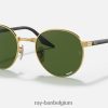 rb3691 chroom gepolijst goud/donkergroen XX46DZ1410 Heren Ray-Ban zonnebril