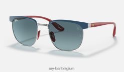 rb3698m scuderia ferrari-collectie gepolijst blauw op gunmetal/blauw XX46DZ1376 Heren Ray-Ban zonnebril