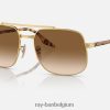 rb3699 gepolijst goud/bruin XX46DZ560 Heren Ray-Ban zonnebril