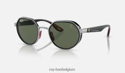 rb3703m scuderia ferrari-collectie gepolijst zilver/groen XX46DZ467 Heren Ray-Ban zonnebril