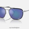 rb3708 chroom gepolijst zwart op zilver/blauw XX46DZ1546 Heren Ray-Ban zonnebril