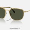 rb3708 gepolijst goud/groen XX46DZ298 Heren Ray-Ban zonnebril