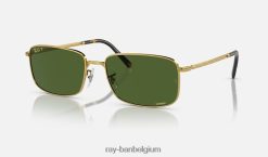 rb3717 gepolijst goud/donkergroen XX46DZ191 Heren Ray-Ban zonnebril