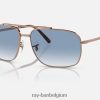 rb3796 gepolijst rose goud/blauw XX46DZ159 Heren Ray-Ban zonnebril