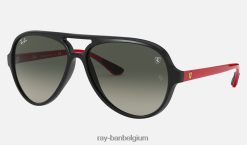 rb4125m scuderia ferrari-collectie gepolijst zwart/grijs XX46DZ770 Heren Ray-Ban zonnebril