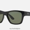 rb4194 gepolijst zwart/groen XX46DZ1359 Heren Ray-Ban zonnebril