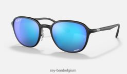 rb4341ch chroom mat zwart/blauw XX46DZ1276 Heren Ray-Ban zonnebril
