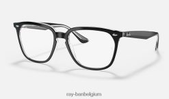 rb4362 optiek gepolijst zwart op transparant XX46DZ1972 Heren Ray-Ban bril