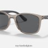 rb4374 gepolijst transparant grijs/grijs XX46DZ1442 Heren Ray-Ban zonnebril