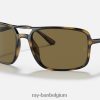 rb4375 gepolijst havana/bruin XX46DZ1445 Heren Ray-Ban zonnebril