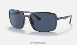 rb4375 gepolijst transparant grijs/blauw XX46DZ1446 Heren Ray-Ban zonnebril