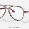 rb4376v-optiek gepolijst transparant grijs XX46DZ1806 Heren Ray-Ban bril