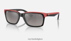 rb4393m scuderia ferrari-collectie gepolijst zwart op rood/grijs XX46DZ491 Heren Ray-Ban zonnebril
