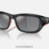 rb4405m scuderia ferrari-collectie gepolijst zwart op rood/zilver XX46DZ429 Heren Ray-Ban zonnebril