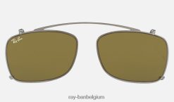 rb5228 clip-on gunmetal/donkerbruin XX46DZ2527 Heren Ray-Ban zonnebril
