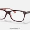 rb5228 optiek gepolijst transparant bruin XX46DZ2551 vrouwen Ray-Ban bril