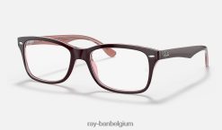 rb5228 optiek gepolijst transparant bruin XX46DZ2551 vrouwen Ray-Ban bril