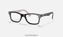 rb5228 optiek gepolijst zwart op wit XX46DZ2554 vrouwen Ray-Ban bril