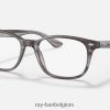 rb5375 optiek gepolijst gestreept grijs XX46DZ2055 Heren Ray-Ban bril