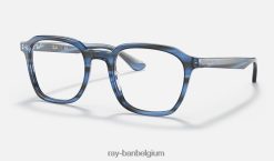 rb5390 optiek gepolijst gestreept blauw XX46DZ2350 Heren Ray-Ban bril