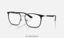 rb6486 optiek gepolijst zwart op zilver XX46DZ1987 Heren Ray-Ban bril