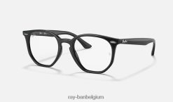 rb7151 zeshoekige optiek gepolijst zwart XX46DZ1722 Heren Ray-Ban bril
