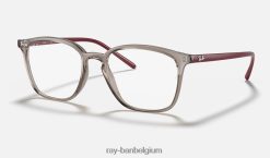 rb7185 gepolijst transparant grijs XX46DZ2416 Heren Ray-Ban bril