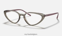 rb7188 optiek gepolijst transparant grijs XX46DZ2634 vrouwen Ray-Ban bril