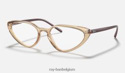 rb7188 optiek gepolijst transparant lichtbruin XX46DZ2633 vrouwen Ray-Ban bril
