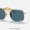 rb8062 titanium gepolijst goud/blauw XX46DZ1217 Heren Ray-Ban zonnebril