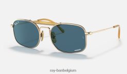 rb8062 titanium gepolijst goud/blauw XX46DZ1217 Heren Ray-Ban zonnebril