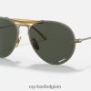 rb8063 titanium mat antiek goud/donkergroen XX46DZ1215 Heren Ray-Ban zonnebril