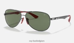 rb8313m scuderia ferrari-collectie gepolijst brons/groen XX46DZ961 Heren Ray-Ban zonnebril
