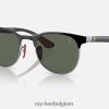 rb8327m scuderia ferrari-collectie gepolijst zwart op zilver/groen XX46DZ1510 Heren Ray-Ban zonnebril