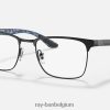 rb8421 optiek gepolijst zwart XX46DZ2077 Heren Ray-Ban bril