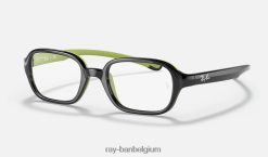 rb9074 optiek gepolijst zwart op groen XX46DZ2851 kinderen Ray-Ban bril