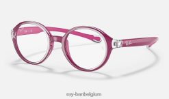 rb9075 optiek gepolijst transparant op fuxia XX46DZ2843 kinderen Ray-Ban bril