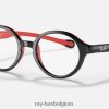 rb9075 optiek gepolijst zwart op rood XX46DZ2846 kinderen Ray-Ban bril