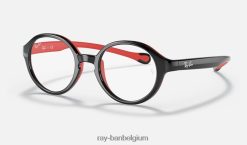 rb9075 optiek gepolijst zwart op rood XX46DZ2846 kinderen Ray-Ban bril
