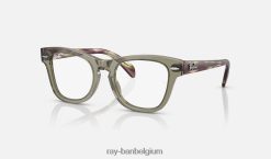 rb9707v optiek glanzend transparant groen XX46DZ2753 kinderen Ray-Ban bril