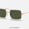 rechthoek 1969 gepolijst goud/groen XX46DZ744 Heren Ray-Ban zonnebril