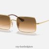 rechthoek 1969 gepolijst goud/lichtbruin XX46DZ745 Heren Ray-Ban zonnebril